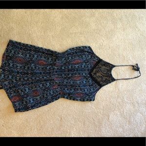 Blue Open Back Romper